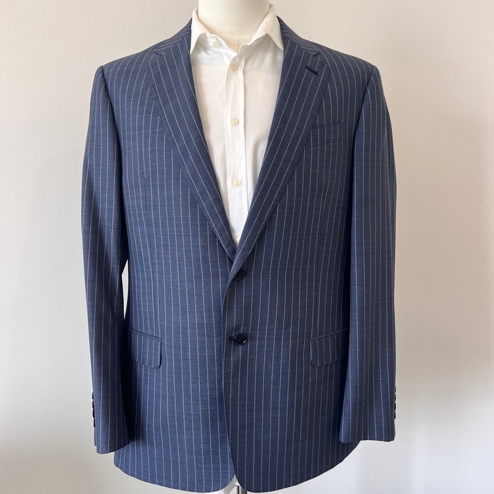 Men's Blue Pinstripe Blazer
